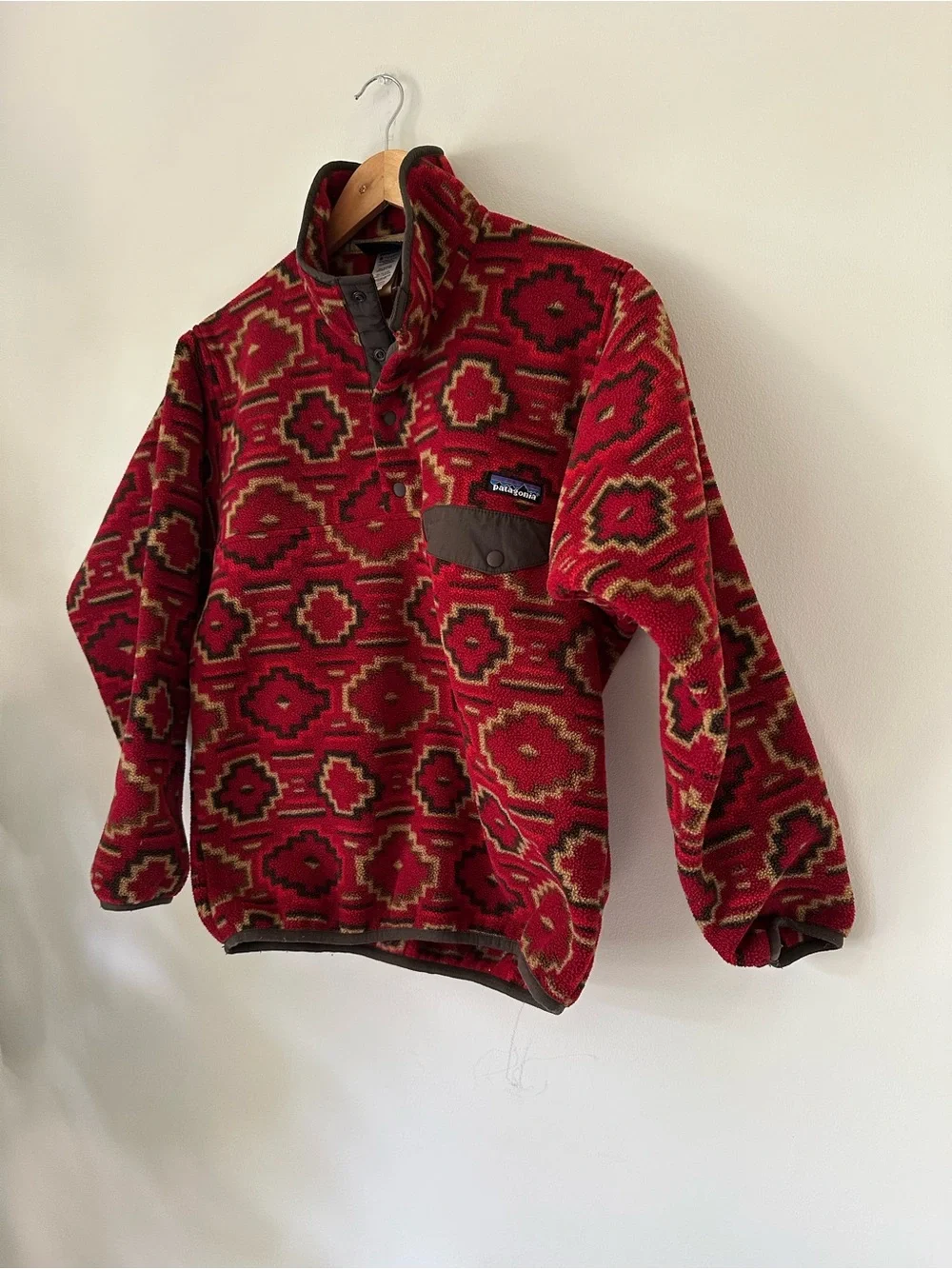 VTG Patagonia Synchilla Snap T Fleece Pullover Jacket Sweater Geometric Aztec